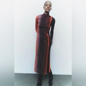 Zara Printed Tulle Dress